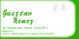 gusztav mencz business card